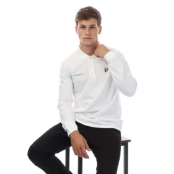 Polo Shirts*Lyle And Scott Co-Ordinate Print Long Sleeve Polo Shirt in White
