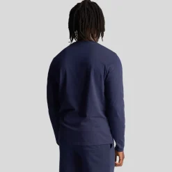 T-Shirts And Vests*Lyle And Scott Co-Ordinate Print Plain Long Sleeve T-Shirt in Navy