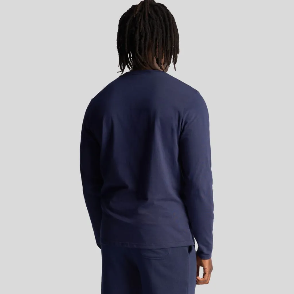 T-Shirts And Vests*Lyle And Scott Co-Ordinate Print Plain Long Sleeve T-Shirt in Navy