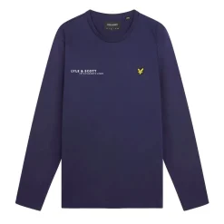 T-Shirts And Vests*Lyle And Scott Co-Ordinate Print Plain Long Sleeve T-Shirt in Navy