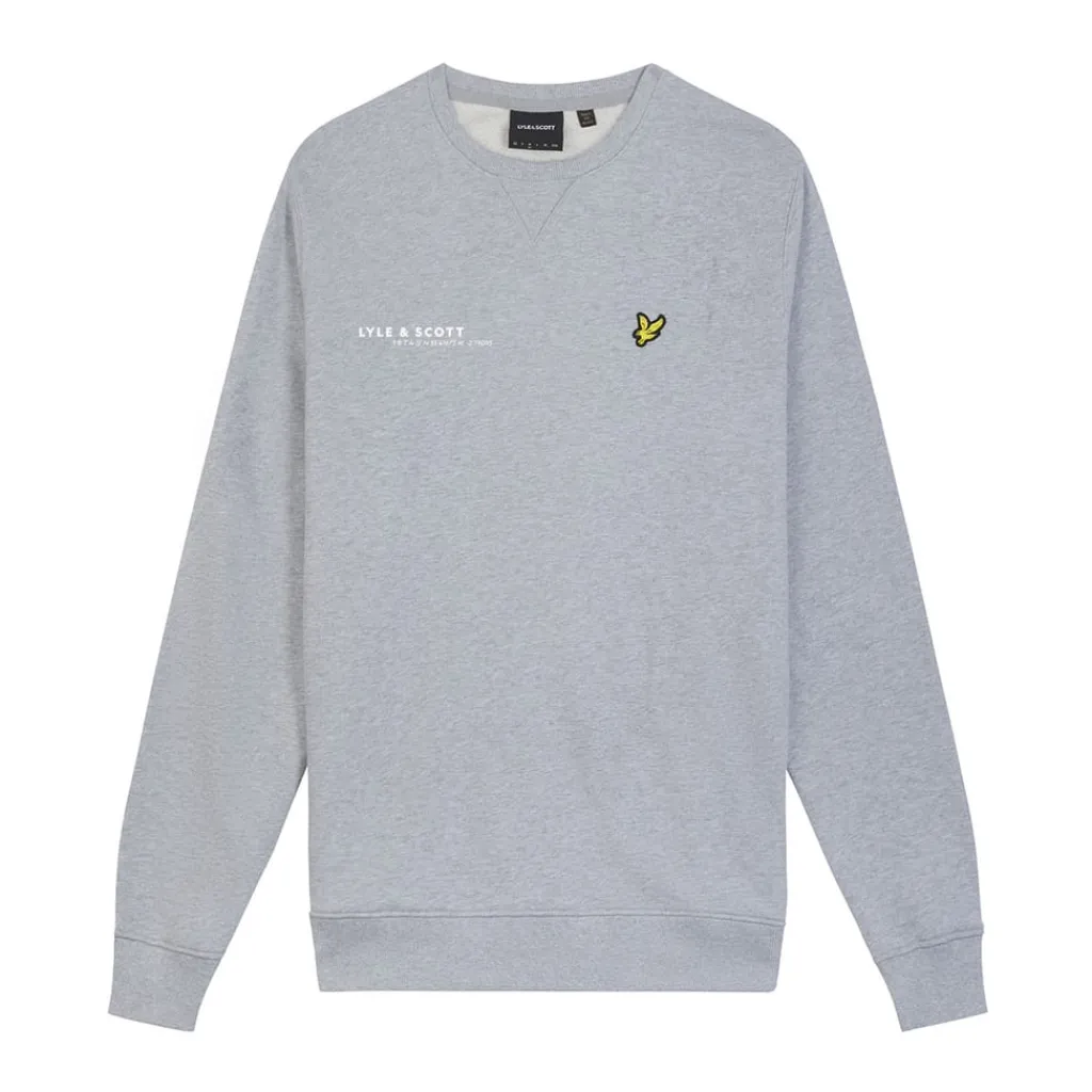 Sweatshirts*Lyle And Scott Co-Ordinate Print Crewneck Sweatshirt in Grey