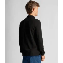 Polo Shirts*Lyle And Scott Co-Ordinate Print Long Sleeve Polo Shirt in Black