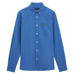 Shirts*Lyle And Scott Cotton Linen Button Down Shirt in Blue