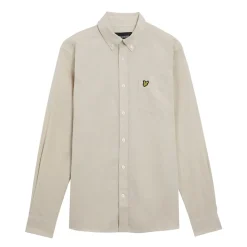 Shirts*Lyle And Scott Cotton Linen Button Down Shirt in Cream