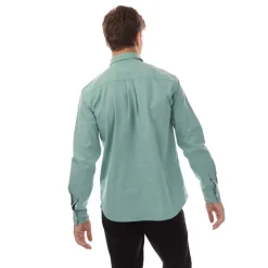 Shirts*Lyle And Scott Cotton Linen Button Down Shirt in Turquoise