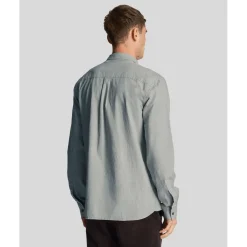 Shirts*Lyle And Scott Cotton Linen Button Down Shirt in Blue