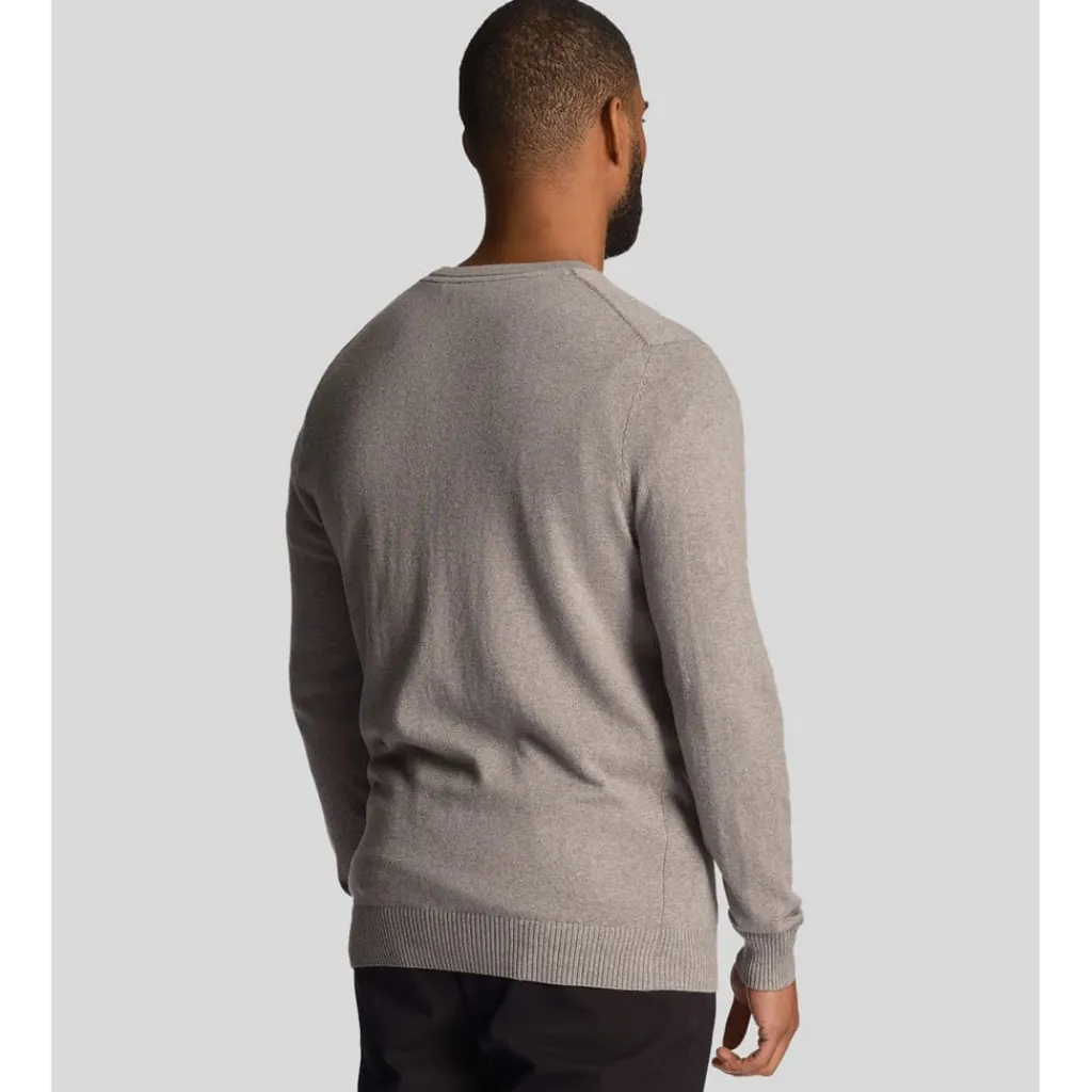 Knitwear*Lyle And Scott Cotton Merino V-Neck Sweater in Grey