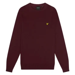 Knitwear*Lyle And Scott Cotton Merino Crewneck Sweater in Burgundy