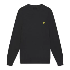 Knitwear*Lyle And Scott Cotton Merino V-Neck Sweater in Charcoal