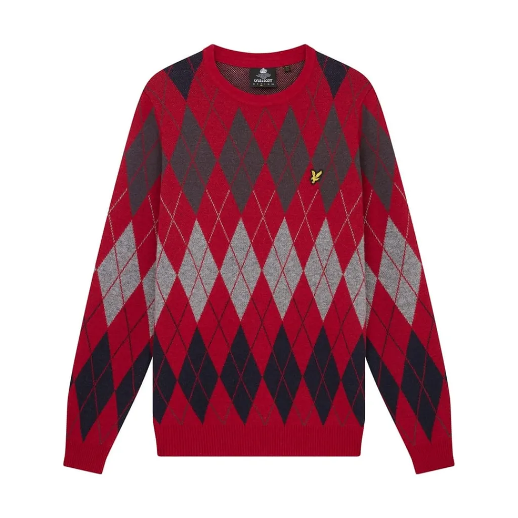 Knitwear*Lyle And Scott Crew Neck Jumper in Red