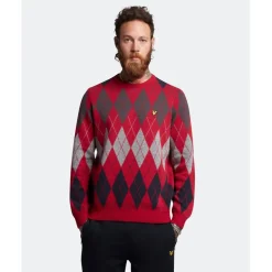 Knitwear*Lyle And Scott Crew Neck Jumper in Red