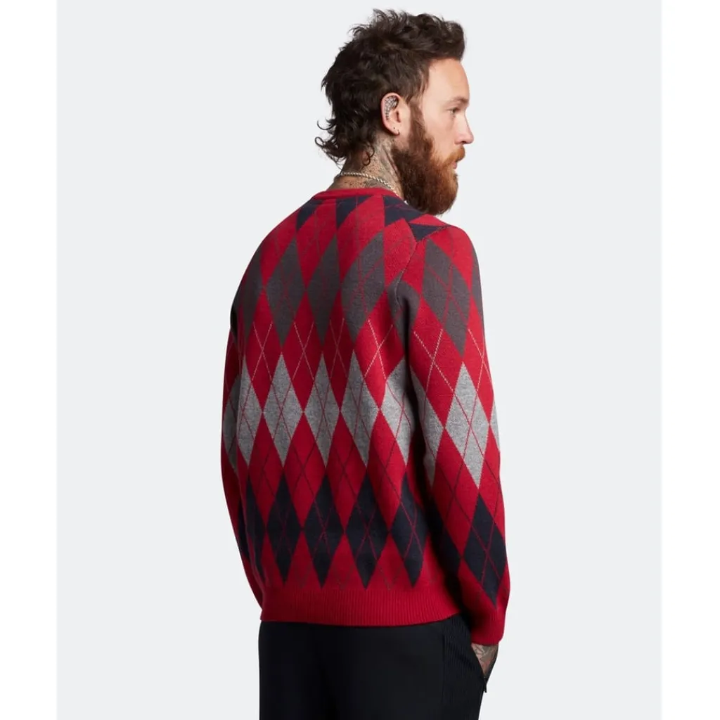 Knitwear*Lyle And Scott Crew Neck Jumper in Red