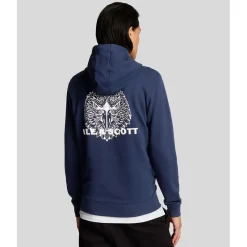 Sweatshirts|Hoodies*Lyle And Scott Eagle Head Pullover Hoodie in Navy
