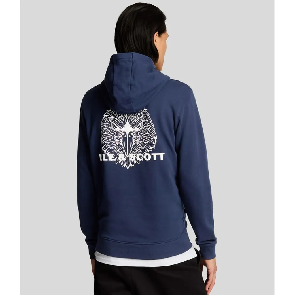 Sweatshirts|Hoodies*Lyle And Scott Eagle Head Pullover Hoodie in Navy