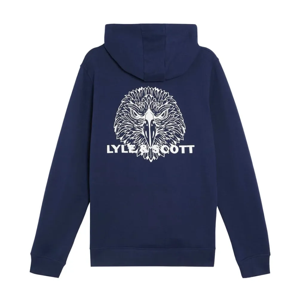 Sweatshirts|Hoodies*Lyle And Scott Eagle Head Pullover Hoodie in Navy