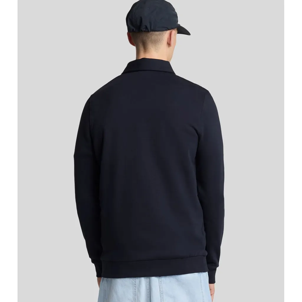 Sweatshirts*Lyle And Scott Embroidered Collared Quarter Zip Sweatshirt in Navy