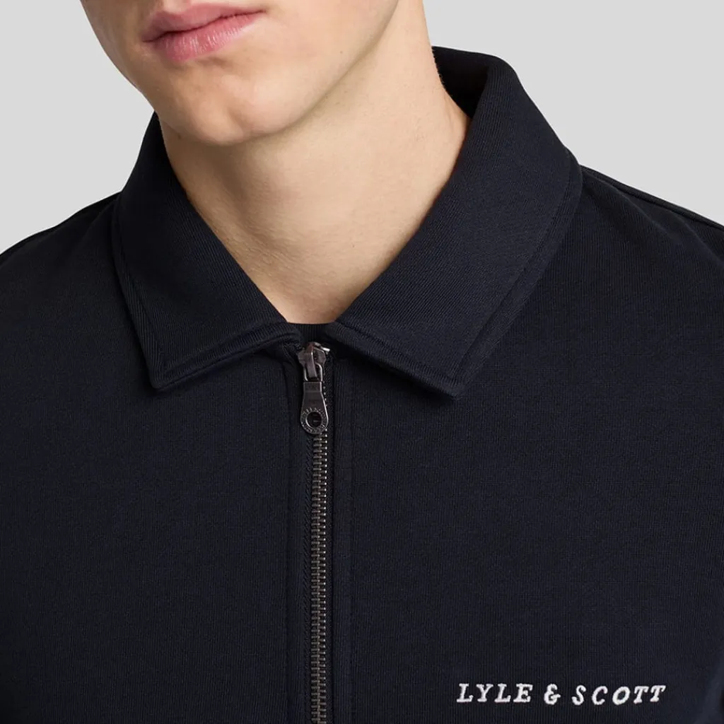 Sweatshirts*Lyle And Scott Embroidered Collared Quarter Zip Sweatshirt in Navy