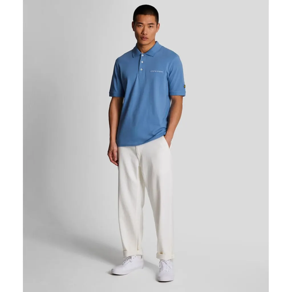 Polo Shirts*Lyle And Scott Embroidered Polo Shirt in Blue