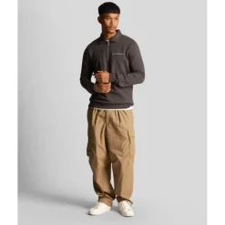 Sweatshirts*Lyle And Scott Embroidered Collared Quarter Zip Sweatshirt in Gunmetal
