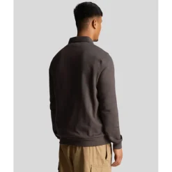 Sweatshirts*Lyle And Scott Embroidered Collared Quarter Zip Sweatshirt in Gunmetal