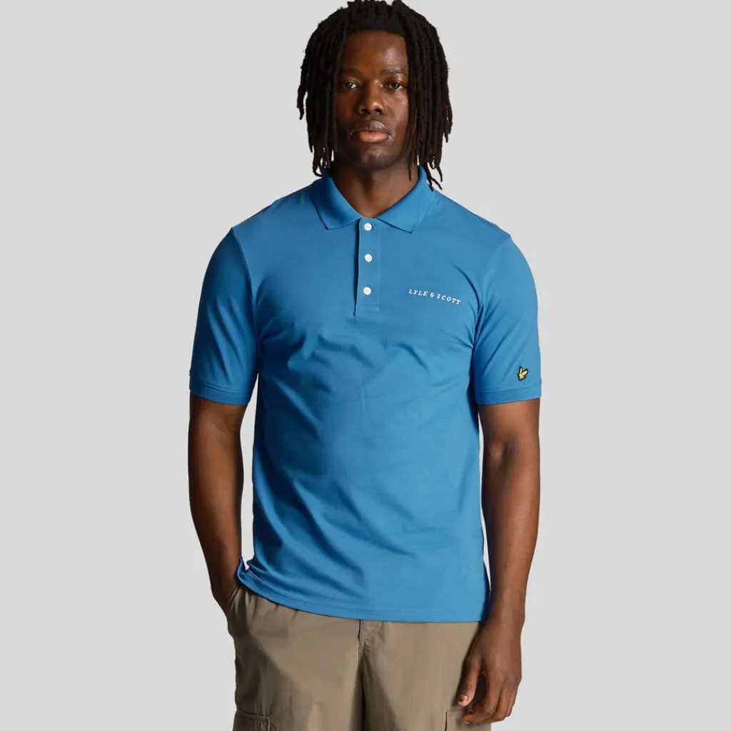 Polo Shirts*Lyle And Scott Embroidered Polo Shirt in Blue