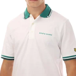 Polo Shirts*Lyle And Scott Embroidered Tipped Polo Shirt in White