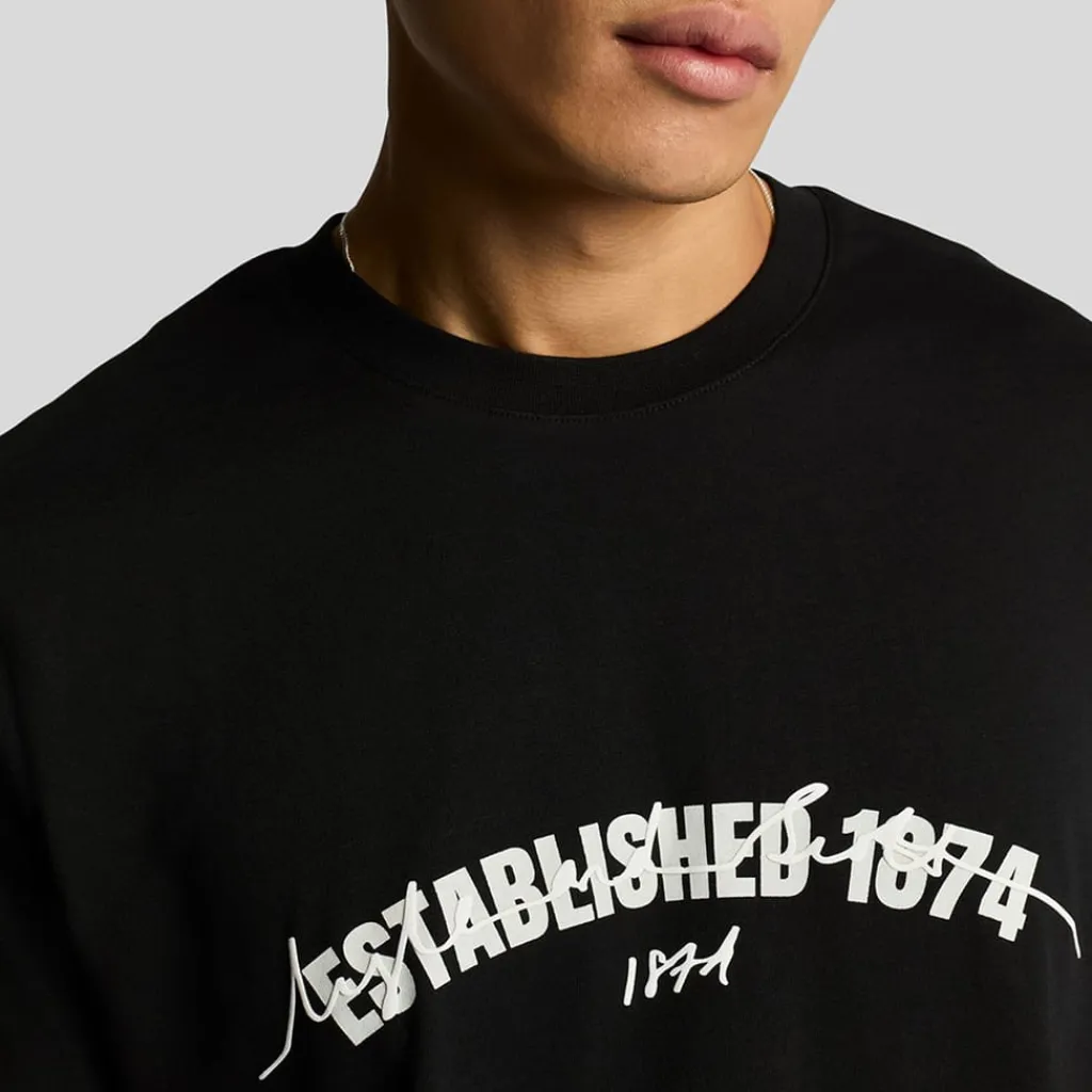 T-Shirts And Vests*Lyle And Scott Established 1874 Graphic T-Shirt in Black