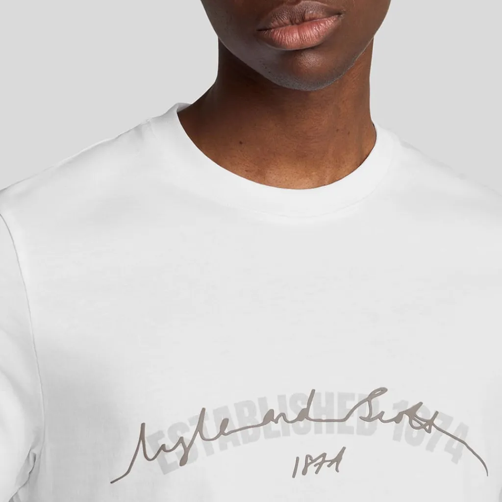 T-Shirts And Vests*Lyle And Scott Established 1874 Graphic T-Shirt in White