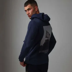 Sweatshirts|Hoodies*Lyle And Scott Flag Print Pullover Hoodie in Navy