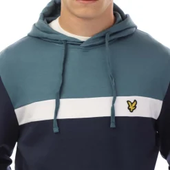 Sweatshirts|Hoodies*Lyle And Scott Fly Fleece Colour Block Hoodie in Navy