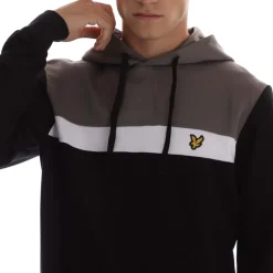 Sweatshirts|Hoodies*Lyle And Scott Fly Fleece Colour Block Hoodie in Black