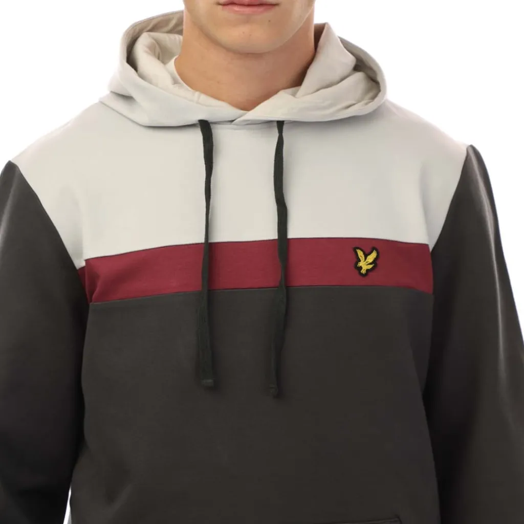 Sweatshirts|Hoodies*Lyle And Scott Fly Fleece Colour Block Hoodie in Grey