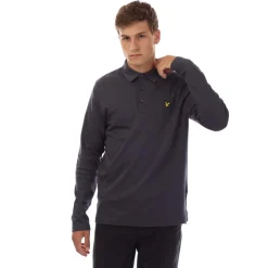 Polo Shirts*Lyle And Scott Interlock Long Sleeve Polo Shirt in Navy