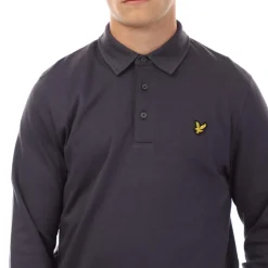 Polo Shirts*Lyle And Scott Interlock Long Sleeve Polo Shirt in Navy