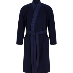 Underwear And Socks*Lyle And Scott Jacquard Text Dressing Gown in Blue