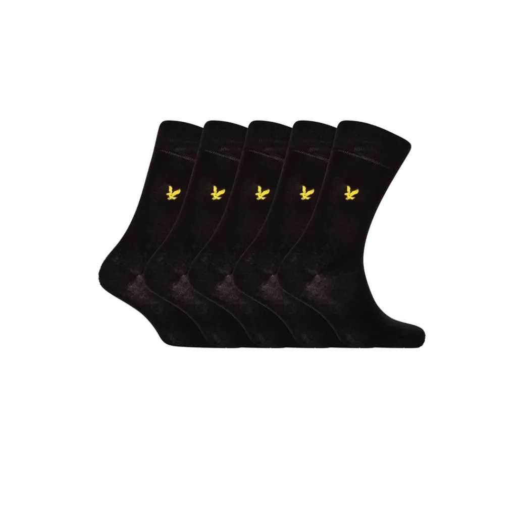 Underwear And Socks*Lyle And Scott Liam 5 Pack Crew Socks in Black