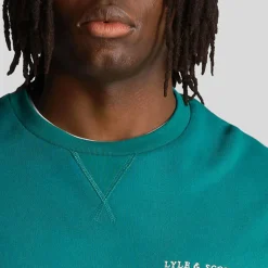 Sweatshirts*Lyle And Scott Loopback Embroidered Crewneck Sweatshirt in Green