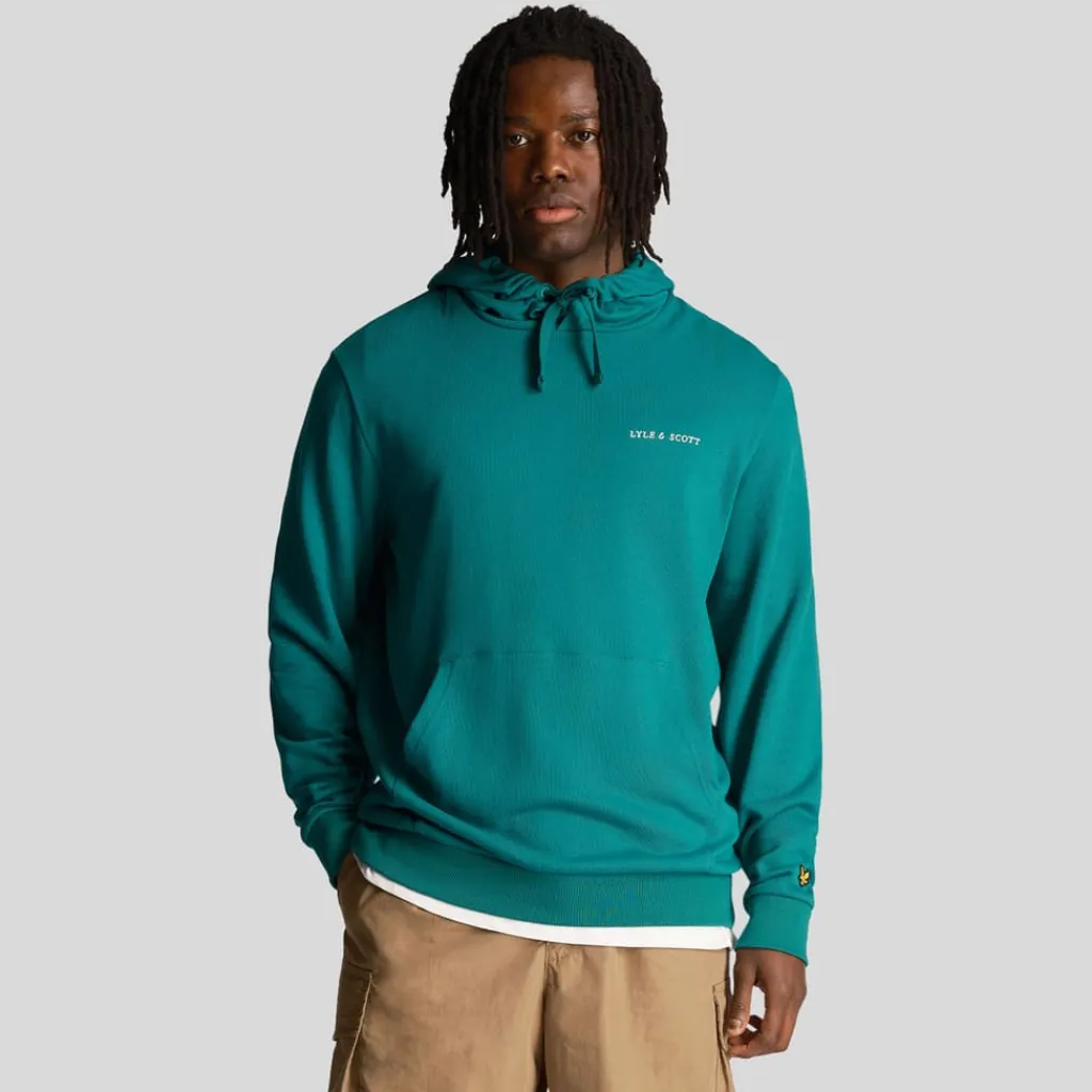 Sweatshirts|Hoodies*Lyle And Scott Loopback Embroidered Hoodie in Green