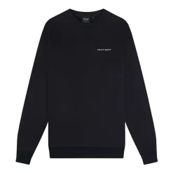 Sweatshirts*Lyle And Scott Loopback Embroidered Crewneck Sweatshirt in Navy