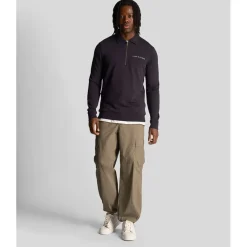Sweatshirts*Lyle And Scott Loopback Embroidered Collared Sweatshirt in Navy