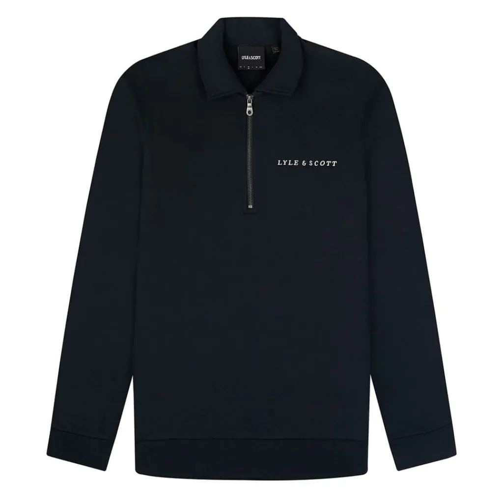Sweatshirts*Lyle And Scott Loopback Embroidered Collared Sweatshirt in Navy