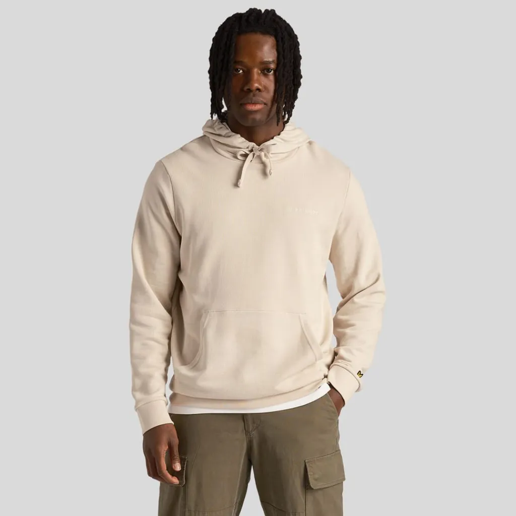 Hoodies*Lyle And Scott Loopback Embroidered Hoodie in Cream