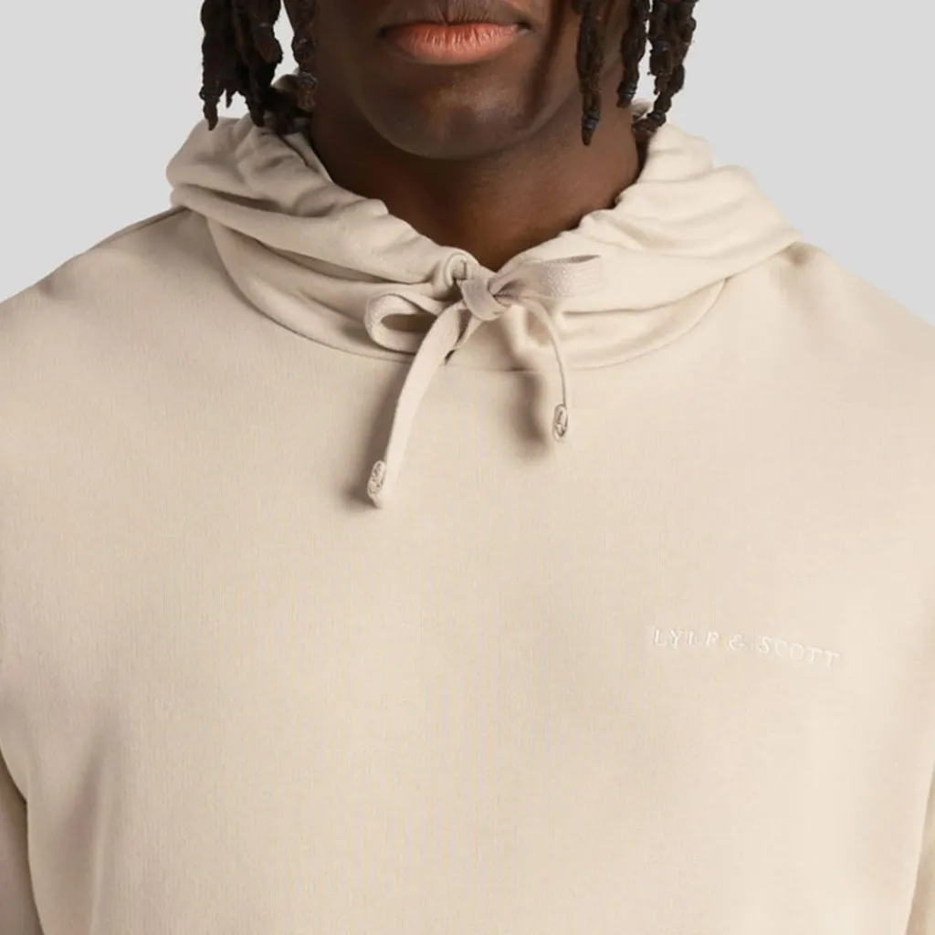 Hoodies*Lyle And Scott Loopback Embroidered Hoodie in Cream