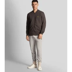 Coats And Jackets*Lyle And Scott Loopback Jersey Bomber Jacket in Gunmetal