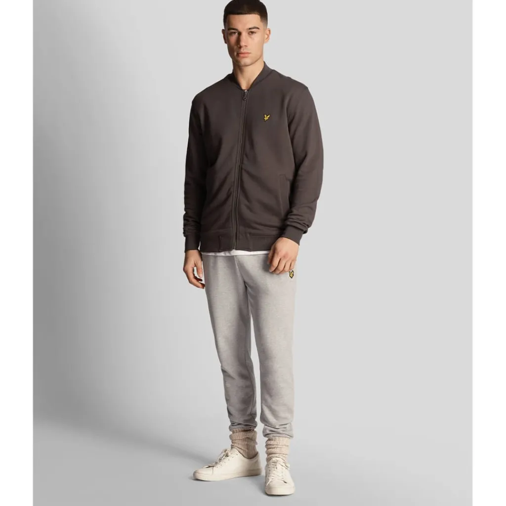 Coats And Jackets*Lyle And Scott Loopback Jersey Bomber Jacket in Gunmetal