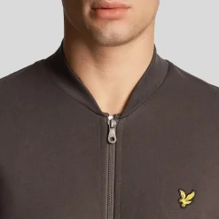 Coats And Jackets*Lyle And Scott Loopback Jersey Bomber Jacket in Gunmetal
