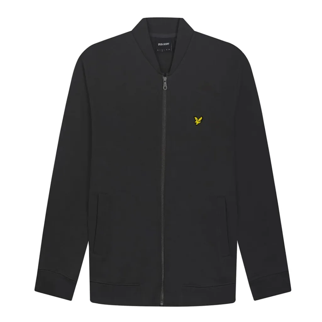 Coats And Jackets*Lyle And Scott Loopback Jersey Bomber Jacket in Gunmetal