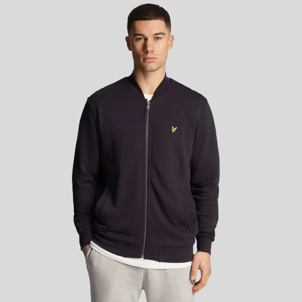 Coats And Jackets*Lyle And Scott Loopback Jersey Bomber Jacket in Navy