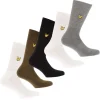 Gifts|Underwear And Socks*Lyle And Scott Mens 5 Pack Sport Socks in Black-White