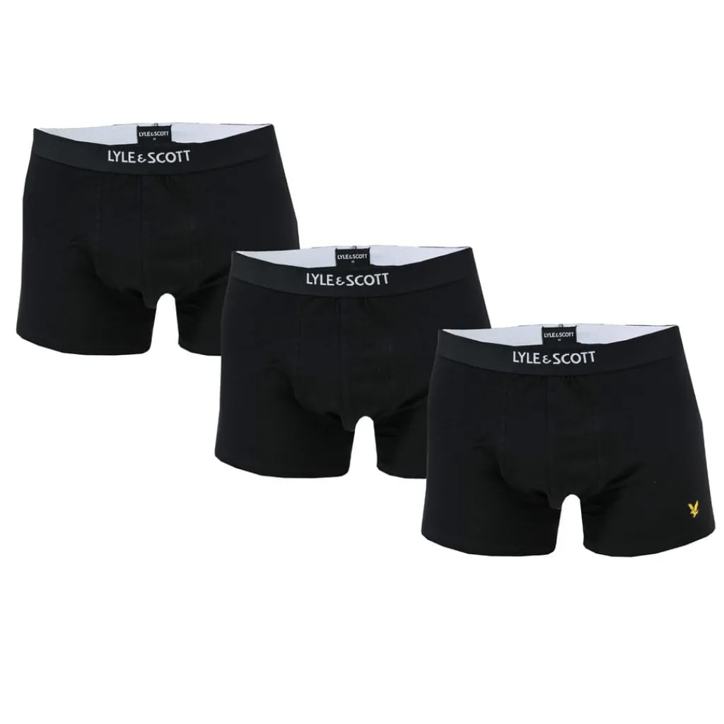 Gifts|Underwear And Socks*Lyle And Scott Mens Nathan 3 Pack Boxer Shorts in Black